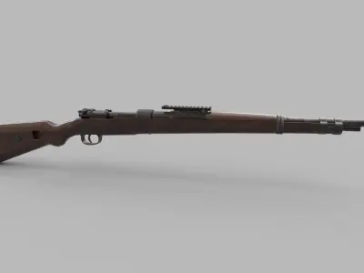 Karabiner Rifle Mauser 98 K Low-poly 3D model Low-poly 3D model