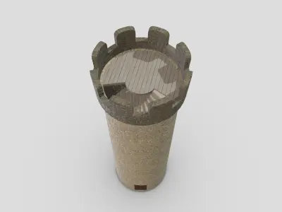 Medieval Castle Module 04 Low Poly PBR Realistic Low-poly 3D model