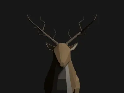 ANIMAL BUNDLE deer fox squirrel Low-poly 3D model