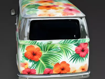 Tropical-Breeze Camper Van 3D Model Low-poly 3D model