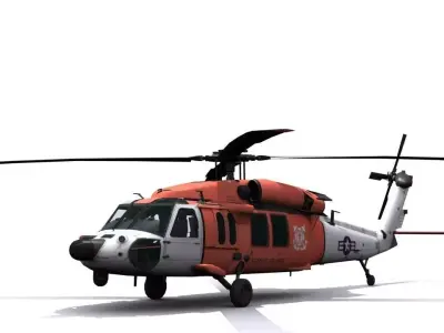 Rescue helicopter Blackhawk Low-poly 3D model