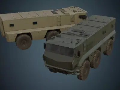 Military Truck 1B Low-poly 3D model