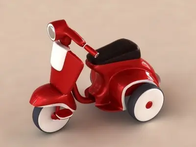 Kid Red Bicycle  3D model