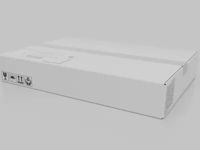 White Cardboard Box R-461 - Rigged and Customizable Low-poly 3D model
