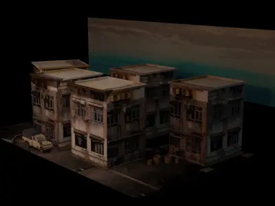 Back Street Free low-poly 3D model