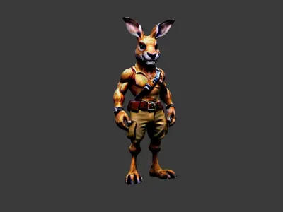 Rabbit Man Low-poly 3D model