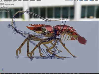 Mechanical shrimp lowpoly Low-poly 3D model