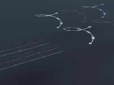 Low Poly fence Wires Low-poly 3D model