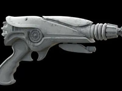 Futuristic Raygun Low-poly 3D model