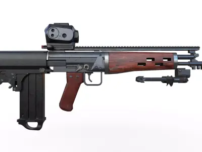 van den Bergh rifle Low-poly 3D model