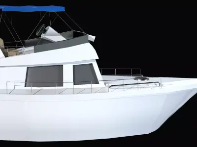 Sailing yacht Low-poly 3D model