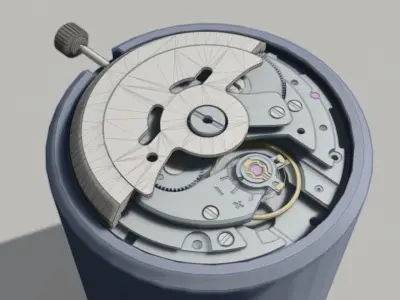NH35 Mechanical Watch Movement Low-poly 3D model