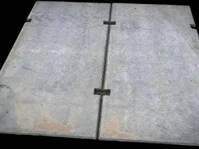 concrete panels construction-site ground photogrammetry Low-poly 3D model
