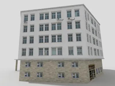 Commercial Building Low-poly 3D model