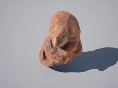 God Statue Head broken Low-poly 3D model