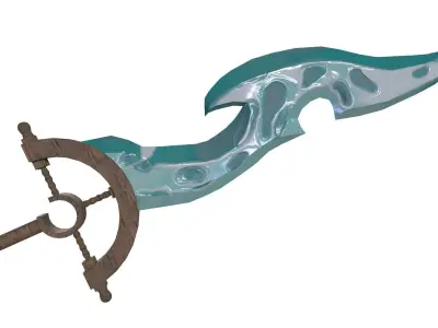 Stylized sea sword Free low-poly 3D model