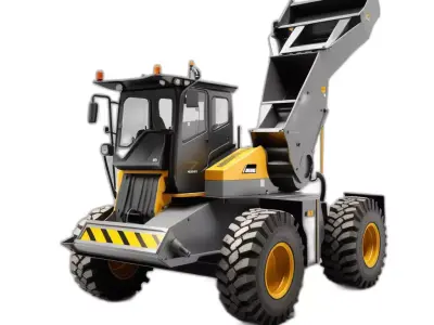 Industrial Wood Chipper Heavy Duty Machine Low-poly 3D model