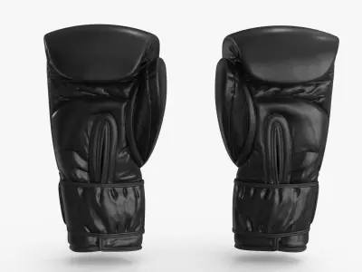 Boxing Glove Black Low-poly 3D model