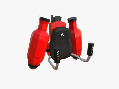 Jetpack Low Poly H02 - SciFi Character Design Low-poly 3D model