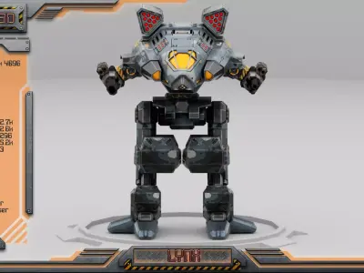 Lynx BattleMech Low-poly 3D model