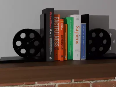 Industrial Wheel Book Ends Low-poly 3D model