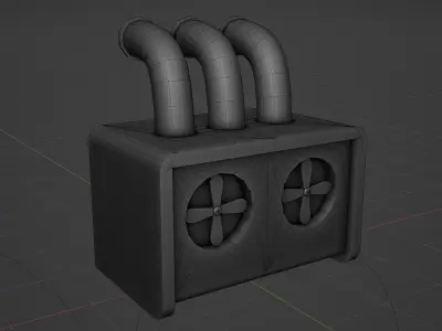Air Conditioner Low-poly 3D model 4