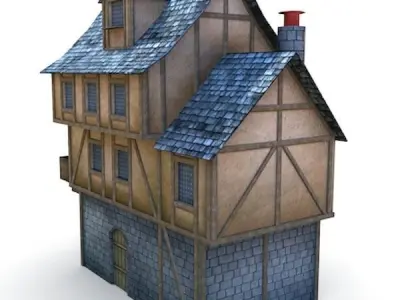 Medieval Building 25 Barbican Low-poly 3D model