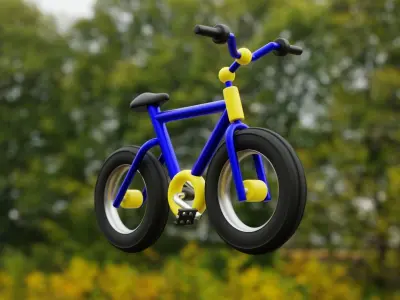 Cartoon Bicycle - Stylized Low-Poly 3D Model for Games 3D model