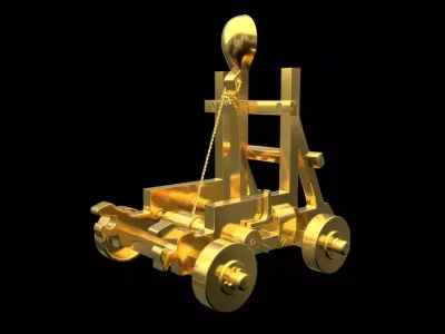 Golden Catapult 3D model