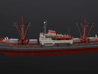 Amguema Ship Low-poly 3D model