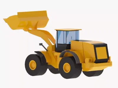 Loader Construction M890 Simplified Low-poly 3D model
