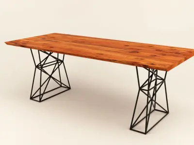 Rhombus table Low-poly 3D model