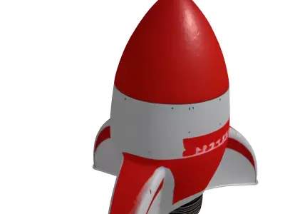 Retro SciFi Rocket Spaceship Model 3D model