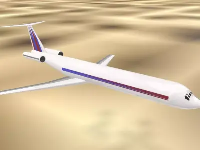 Fictional Twin Rear Engine JetlinerMD-88 Inspired series 3D model