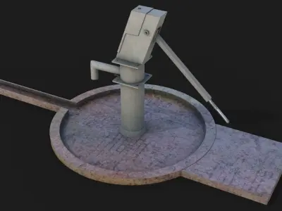 Water stream pump Low-poly 3D model - GameReady Low-poly 3D model