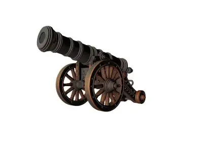 Old War Canon 3D Model 3D print model purchase