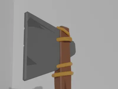 Lowpoly Ancient Stone Axe Free low-poly 3D model