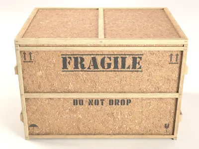 Chipboard cargo box Low-poly 3D model