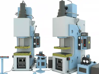 Industrial machine tool hydraulic press PYE250 3D model