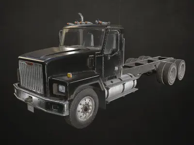 Classic Truck - Black Low-poly 3D model