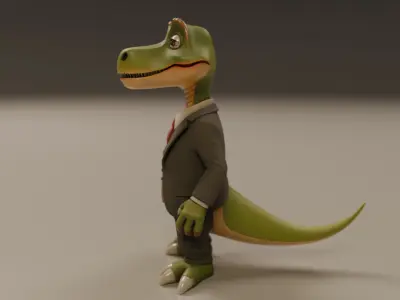 dinosaur in suit 3D print model