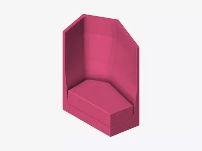 Furniture - Seating - Contemporary - Scoop - High Back - Left Low-poly 3D model