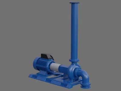Water Pump 2A Low-poly 3D model
