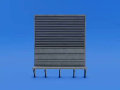 Metal tool shelf Low-poly 3D model