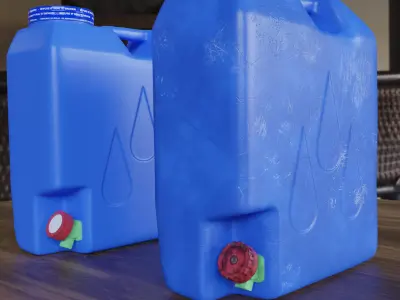 Square 5-Gallon Water Container Low-poly 3D model
