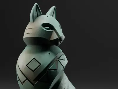 Stylized Fox Totem  Game Asset  3D Print-Ready Model 3D print model