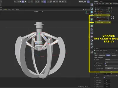 Metal Claw 22 with RIG 3D model