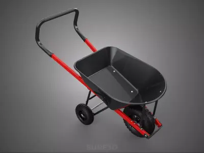 TRI TIRE THREE WHEEL BURROW WHEELBARROW PUSH TIP LIFTING KIT FIT 3D model