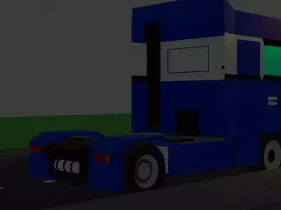 Volvo FH3-Style Truck Scene Low-Poly Pack  Low-poly 3D model