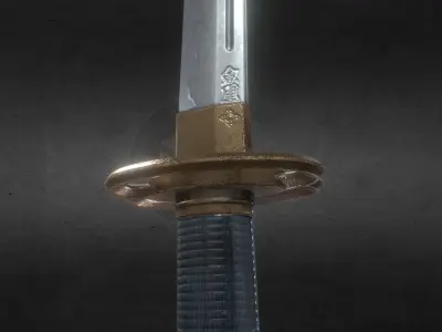 Kaneshige Japanese Katana - FBX 2K Low-poly 3D model